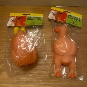 Squeaky Chicken Dog Toys 2 in 1 lot